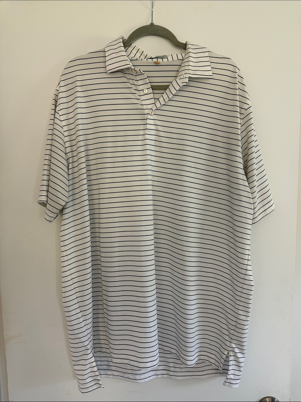 Peter Millar White & navy Striped Polo Shirt